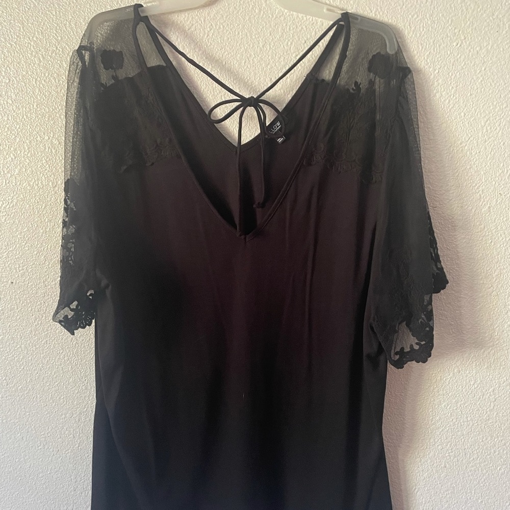 Black lacy dress top
